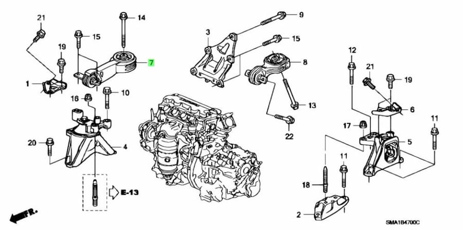 Engine armchair above Civic 06/11 original