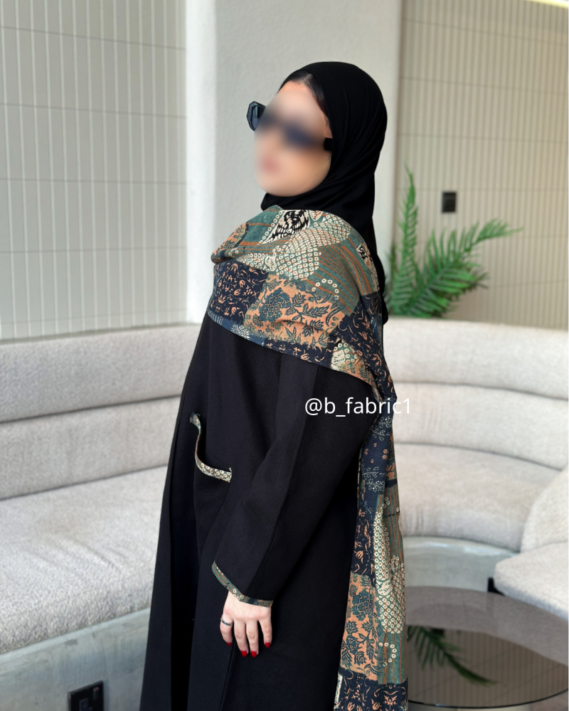 Joukh abaya with shawl linen