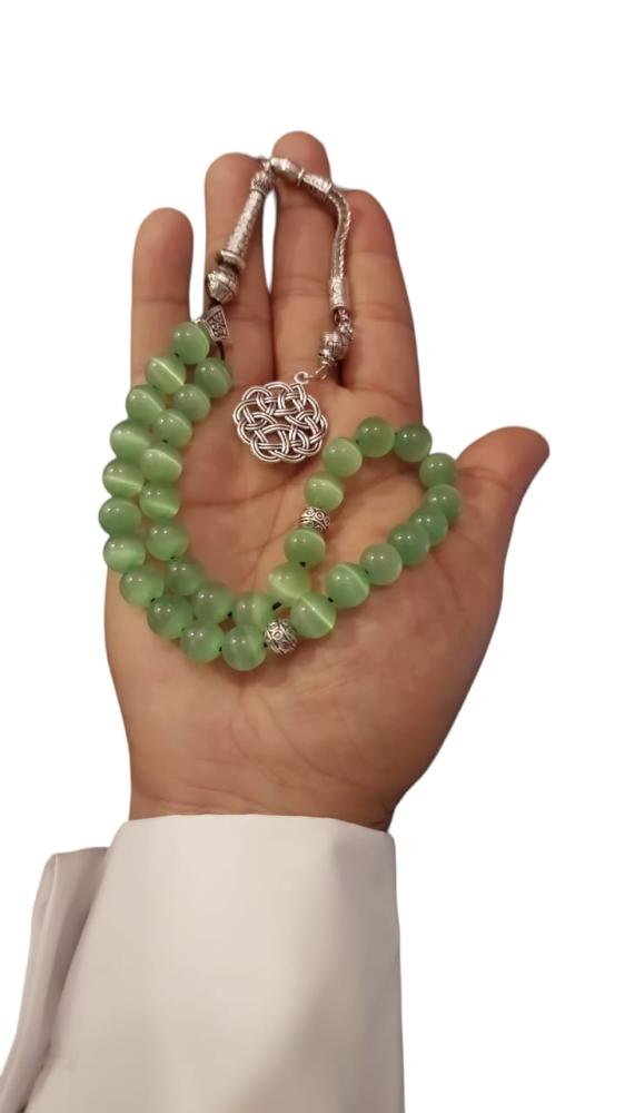 Jarrinite stone prayer bead 33 beads with spacers and Turkish tassel