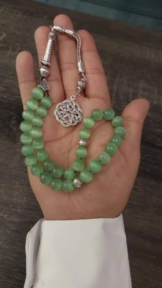 Jarrinite stone prayer bead 33 beads with spacers and Turkish tassel