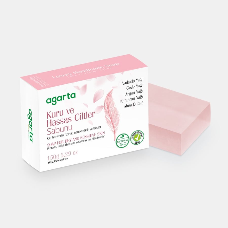 Natural care soap for dry and sensitive skin from Aqarta 150 g