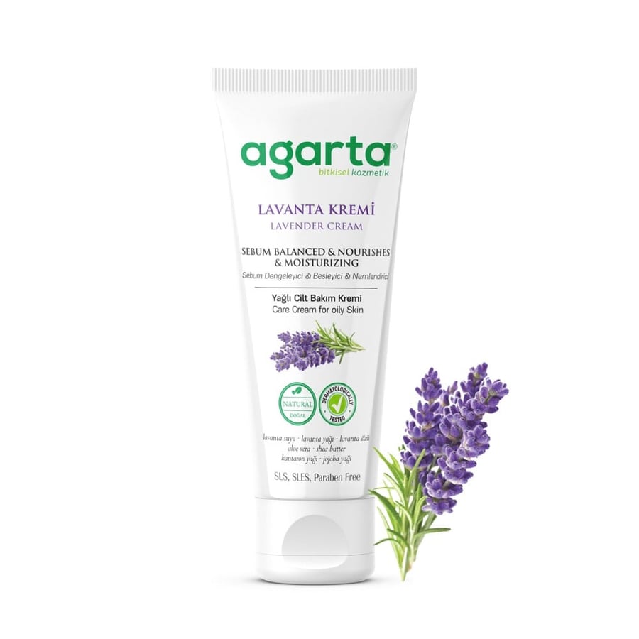Aqarta Natural Cream for face and hands with lavender nourishing skin care 75 ml