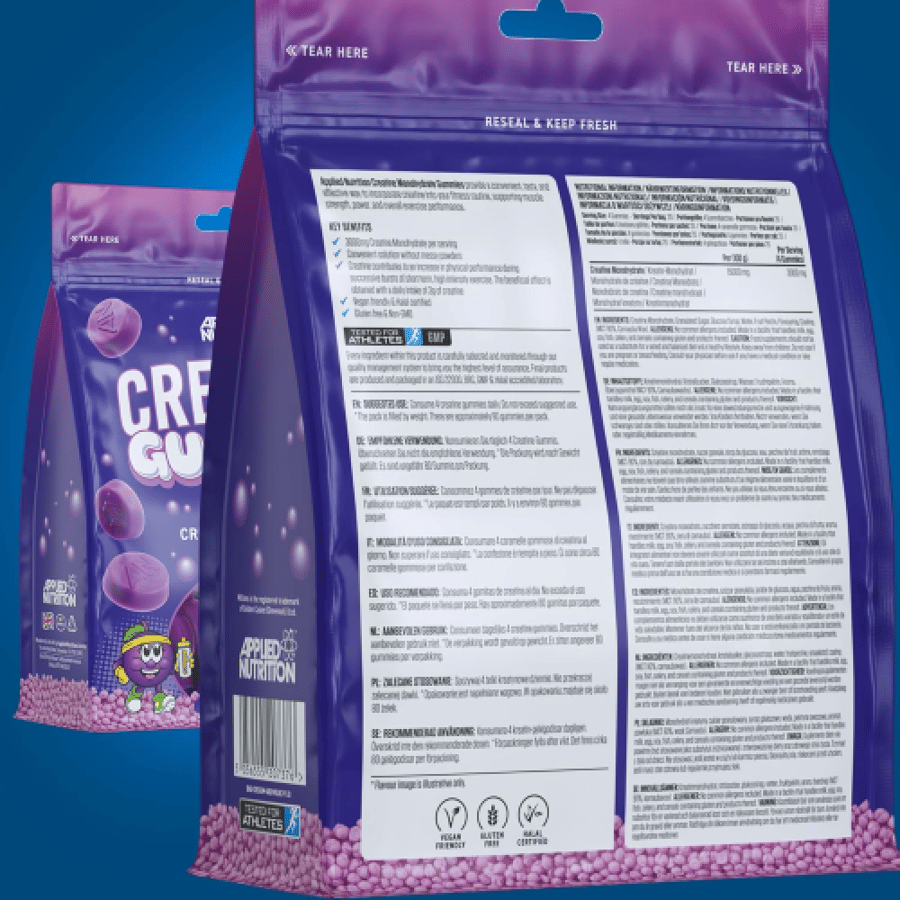 ابلايد نيوترشن - كرياتين مونوهيدرات علكة (400 جم) - Applied Nutrition Creatine Gummies