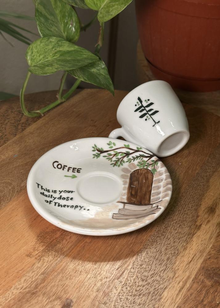 كوب إسبريسو مرسوم يدويًا - Therapy Roastery