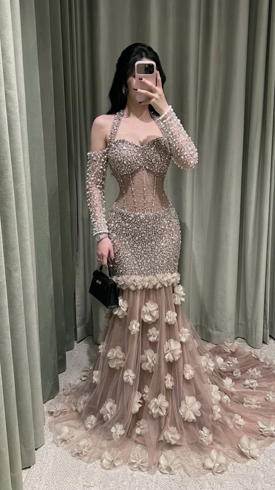 فستان رود بذيل طويل