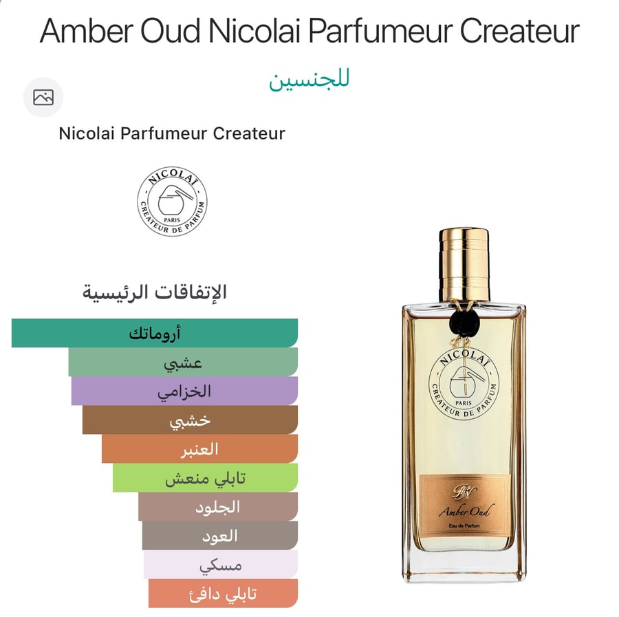 عنبر عود نيكولاي برفيومر كريتور Amber Oud Nicolai Parfumeur Createur
