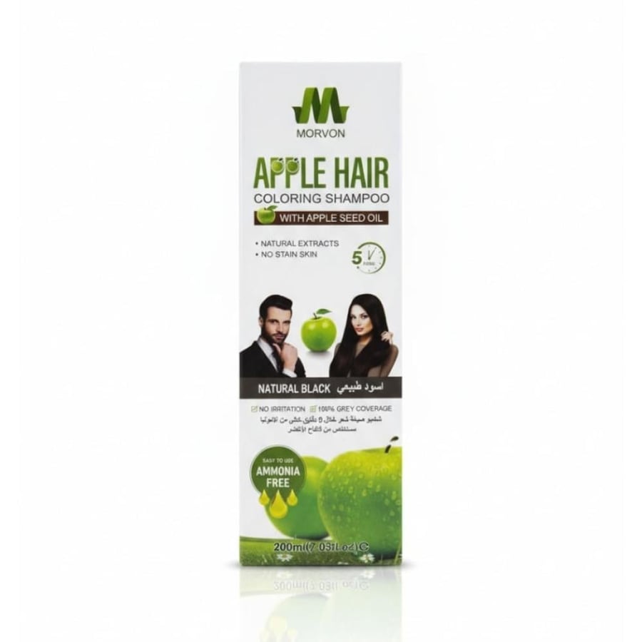 Hair dye shampoo Morphon with apple extract - Natural black
