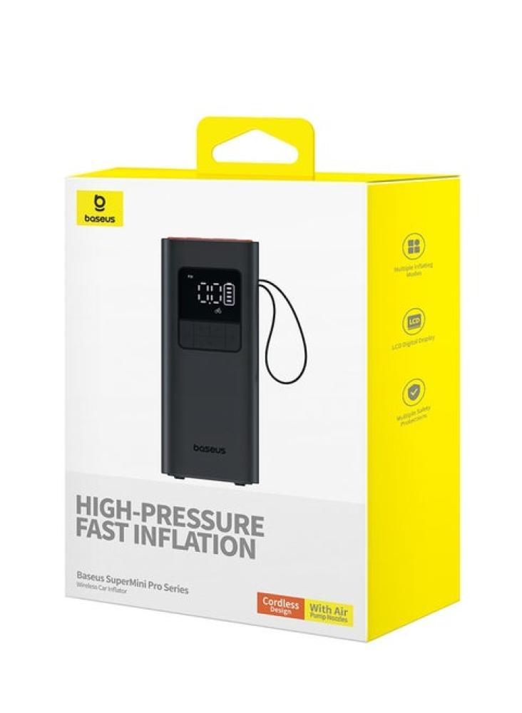منفاخ إطارات لاسلكي بيسوس SuperMini Pro للسيارة - أسود