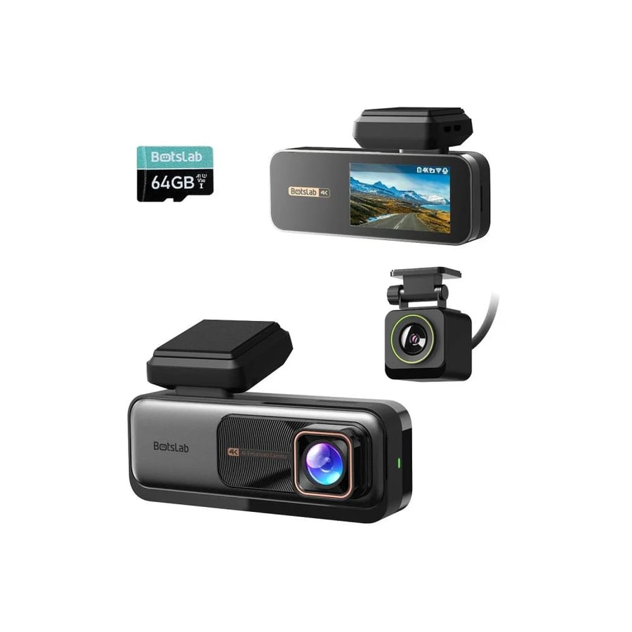 داش كام Botslab G300H Plus أمامية 4K وخلفية Full HD مع GPS