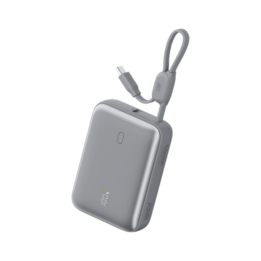 باور بنك جودا Halo 10 10000 مللي أمبير 22.5 واط بكيبل USB-C مدمج - رمادي