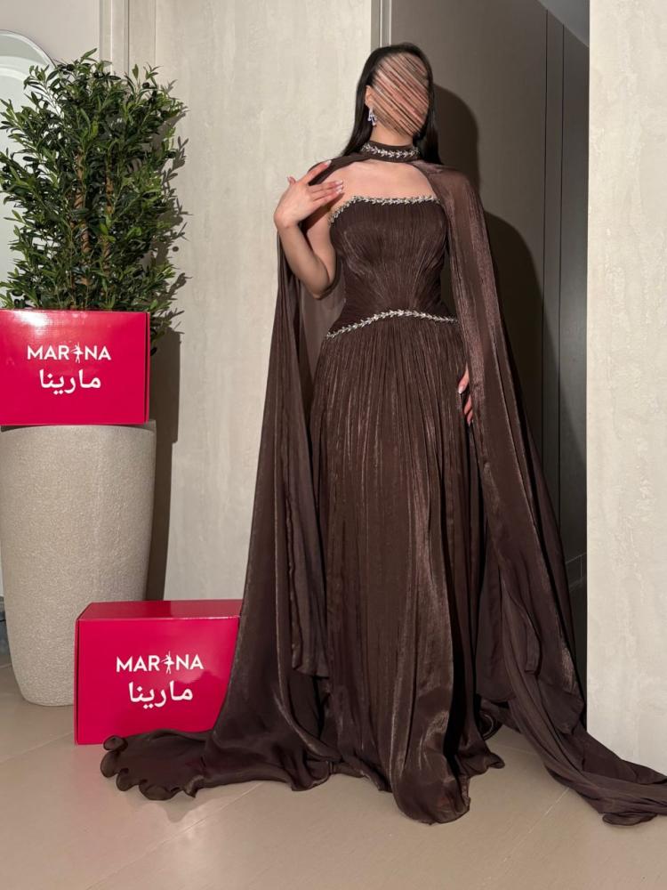 فستان شيري  (فستان موكا  كرنكل قطعتين)