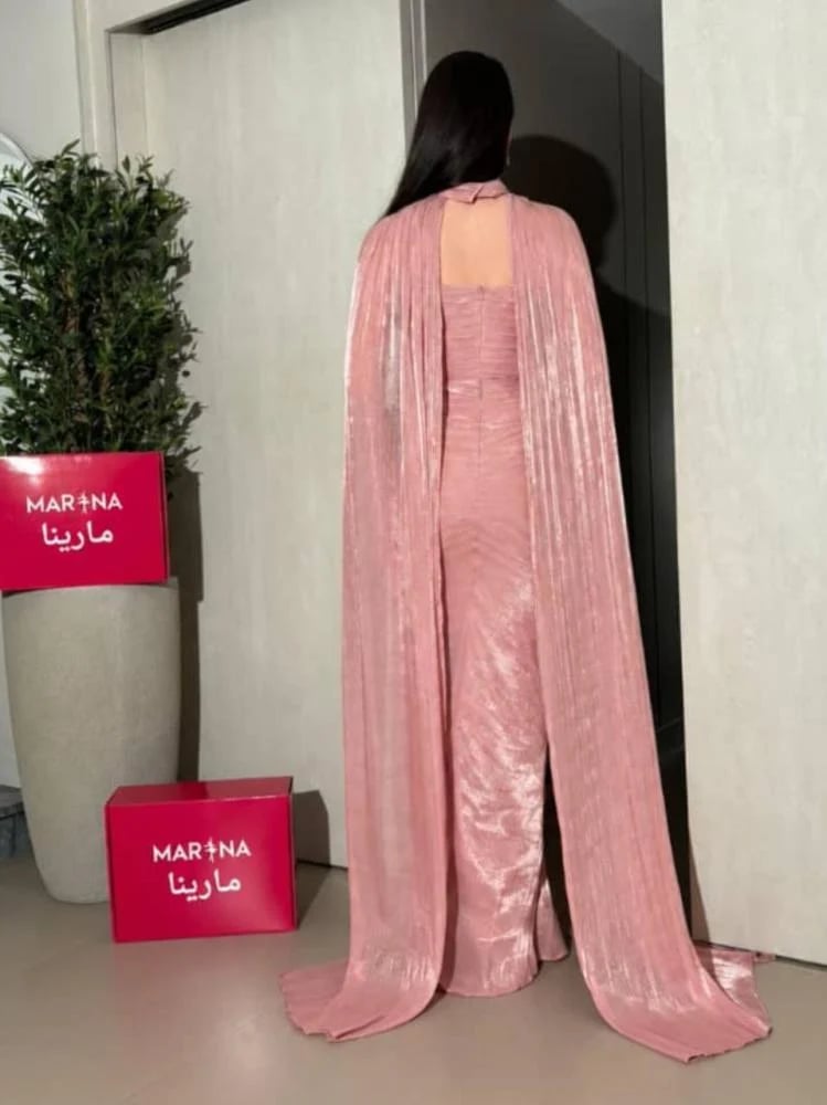 فستان فاني  (فستان لحمي  كرنكل قطعتين)