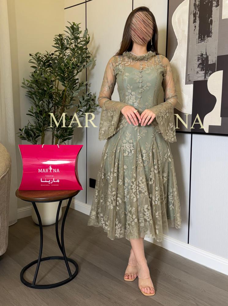 Florina dress (Tiffany French lace flared dress)