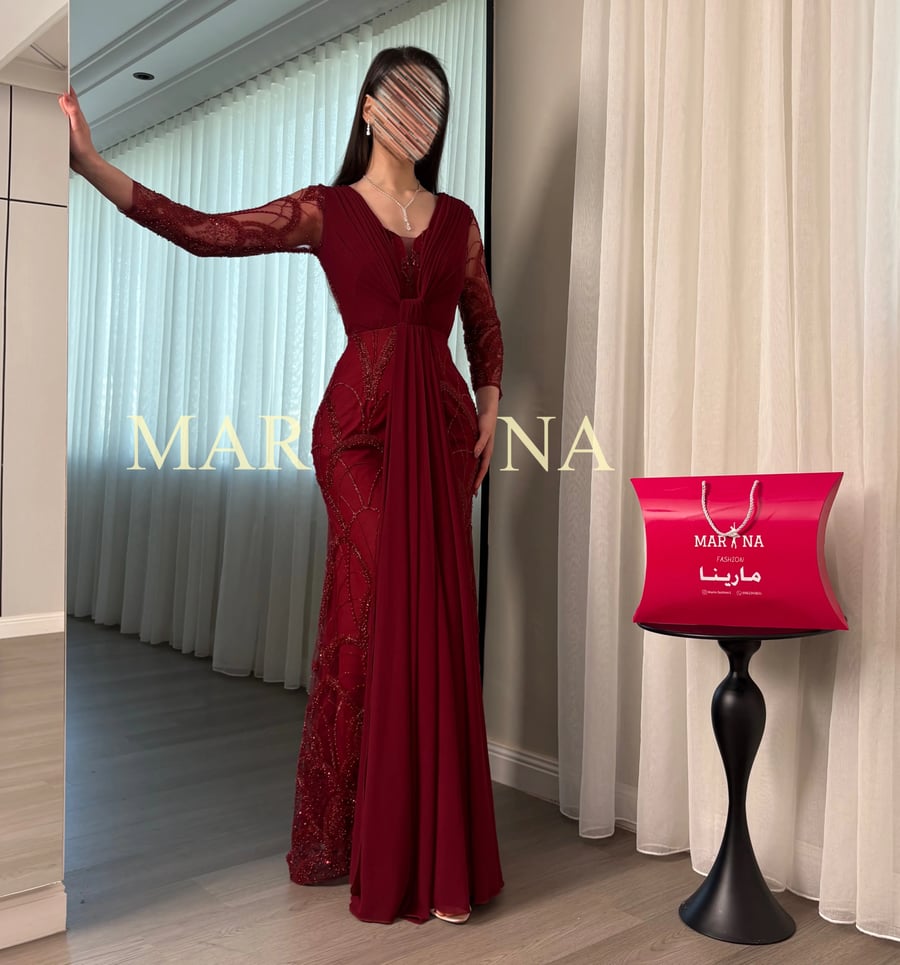 A dress for now (a burgundy evening dress with georgette details)