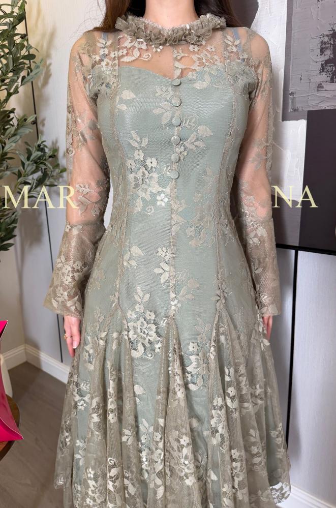 Florina dress (Tiffany French lace flared dress)