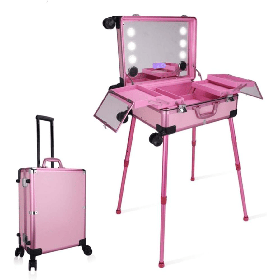 BS-5846A illuminated makeup bag with mirror pink