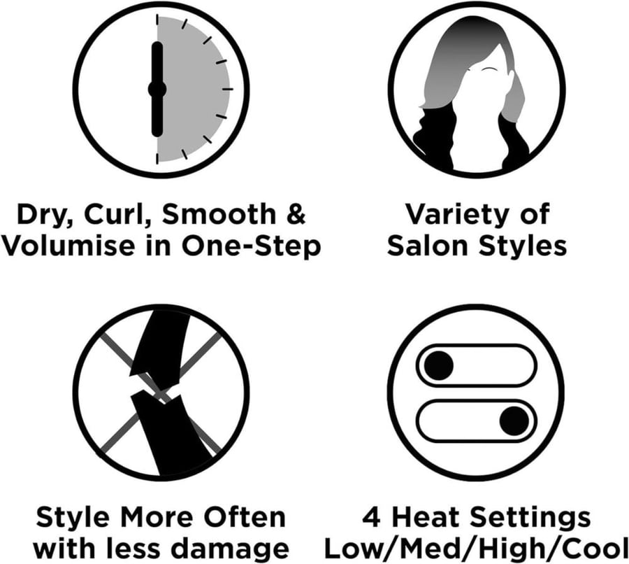 Revlon hair dryer and styler One Step multi-head - black