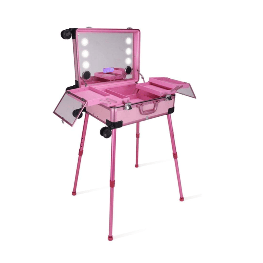 BS-5846A illuminated makeup bag with mirror pink