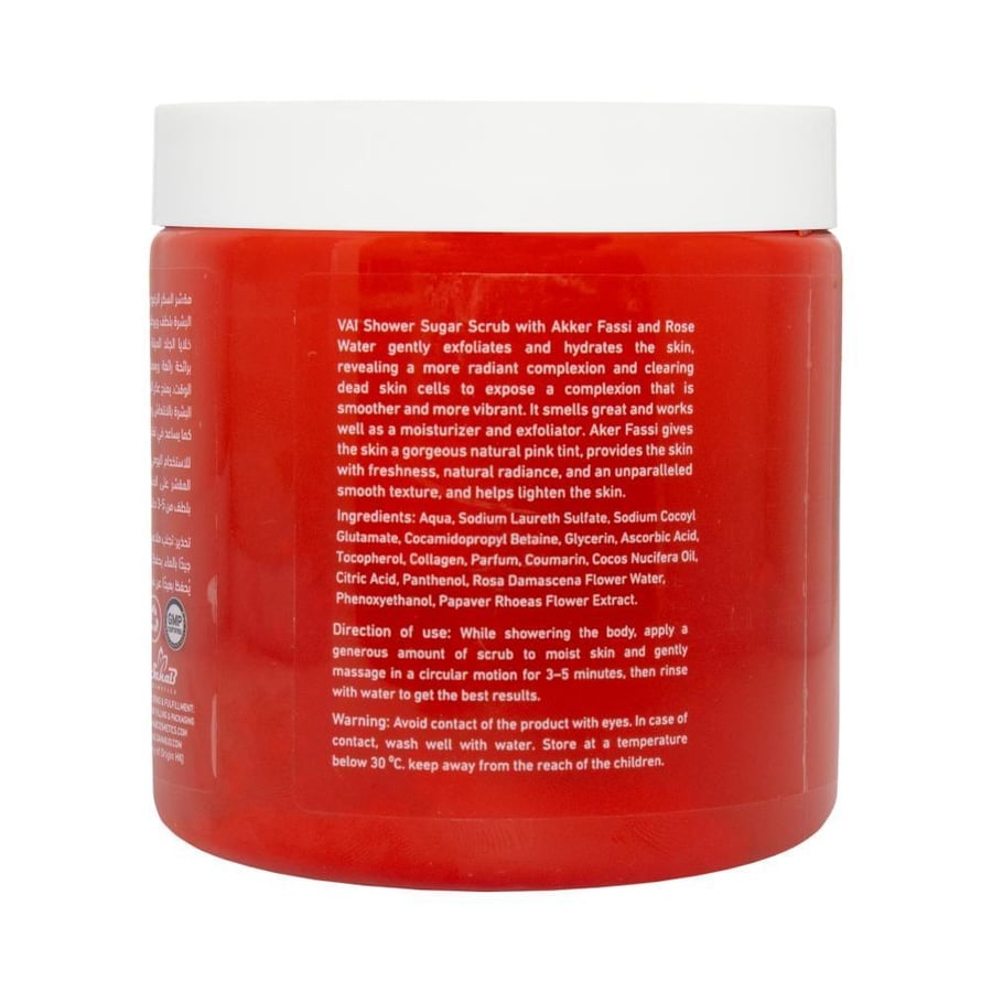 VAI foam sugar scrub with Al-Aker Al-Fasi and rose 600 ml