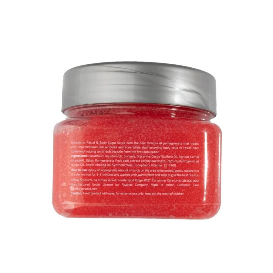 Global Star sugar scrub for face and body with pomegranate 300 grams