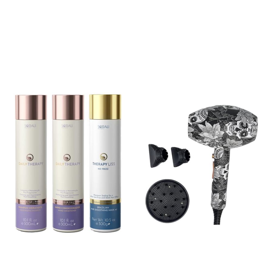A set of hair straightening products 300 ml + hair dryer from Surali