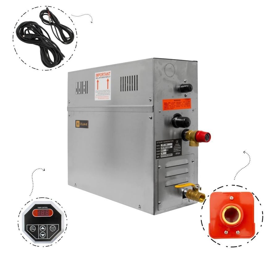 Steam room device, stainless steel, upgraded, 6 kilograms