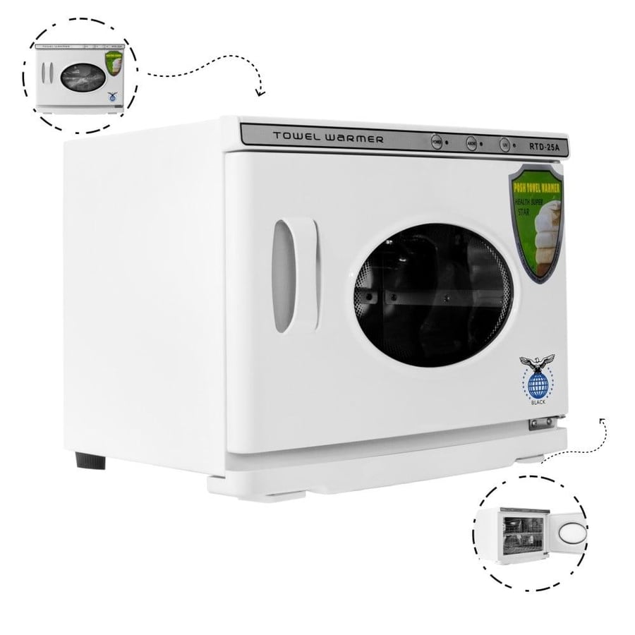 Black towel warmer device single round 25A-1