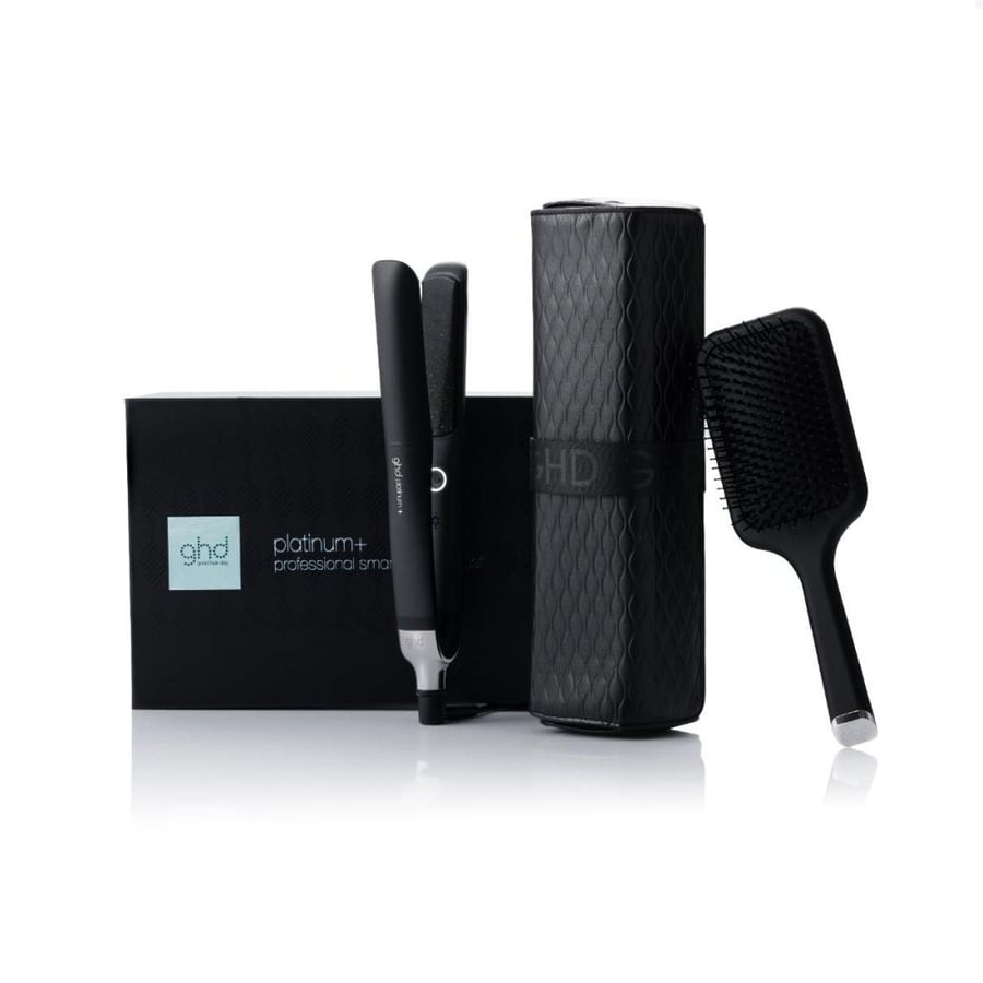 GHD gift set, platinum+ hair straightener, with brush