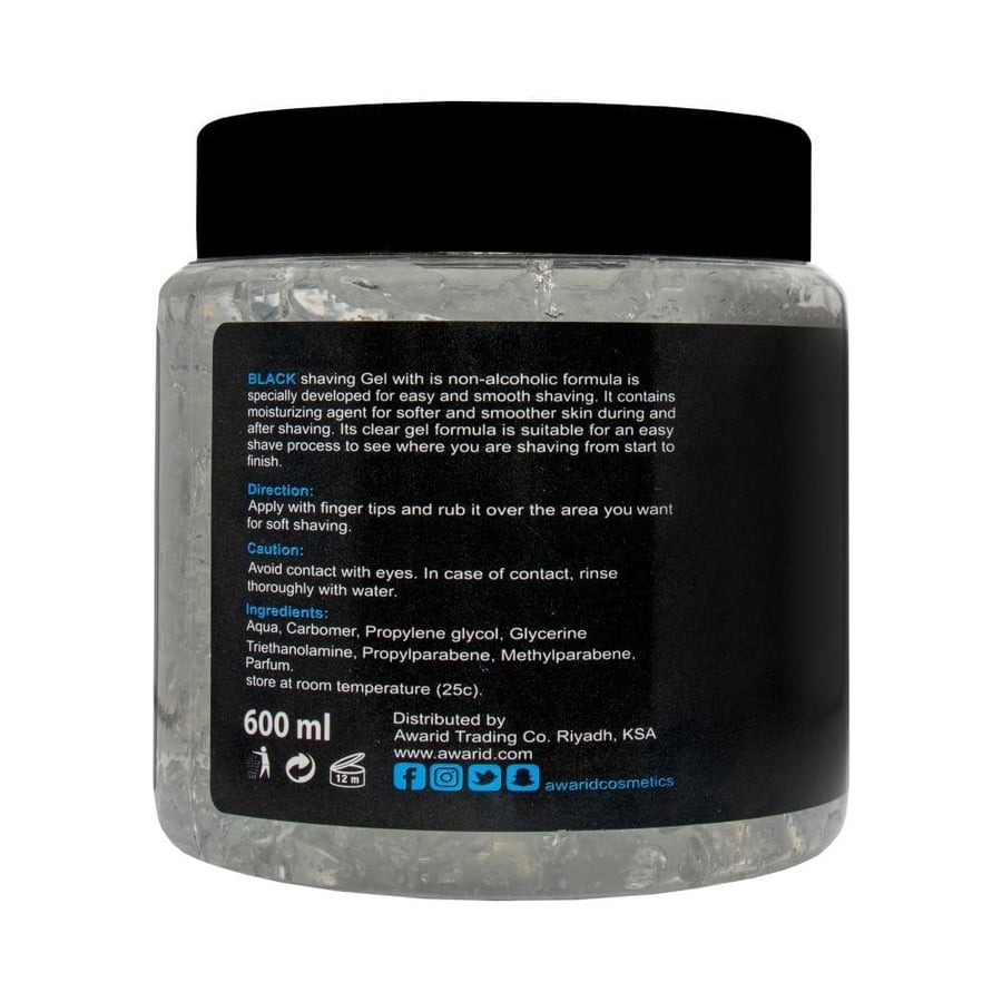 Black | Men's shaving gel | 600 ml