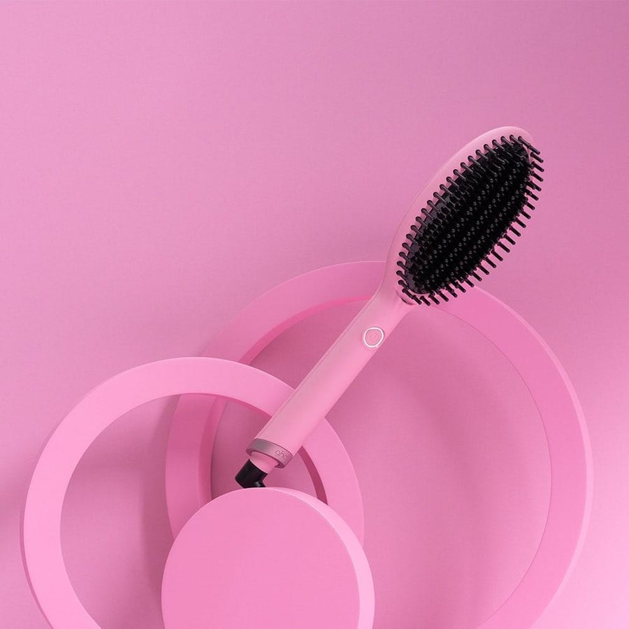 GHD hairbrush, heat, slide, pink color