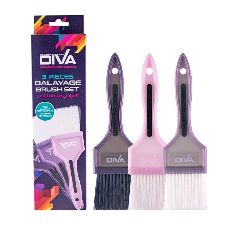 BALAYAGE BRUSH SET , 1X3 PNK /DKGREY / GREY