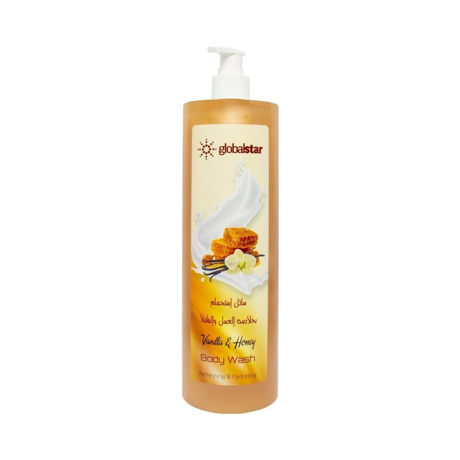 Global Star | Gel for bathing | With honey and vanilla extract | 1200ml