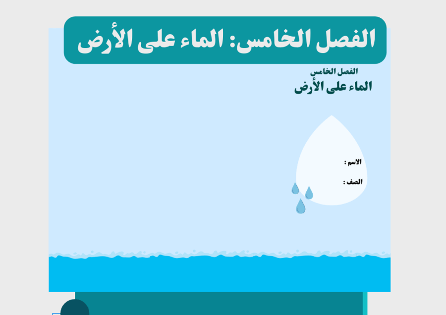 صورة مطوية الماء على الارض علوم ثاني ابتدايي