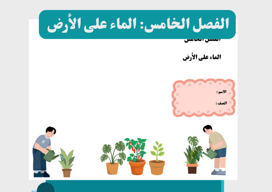 صورة مطوية الماء على الارض علوم ثاني ابتدايي اقتصادية للطباعة