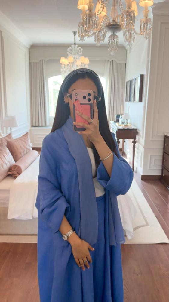 Fairy blue linen abaya