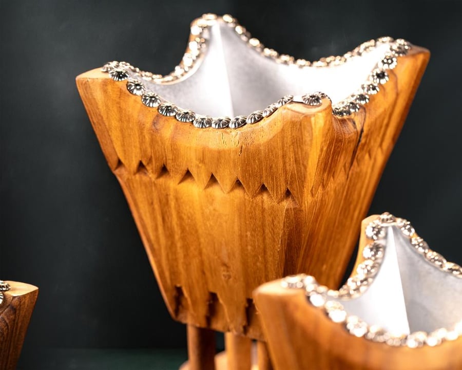 Natural Beech Wood Incense Holders, Najdi style, 3 sizes