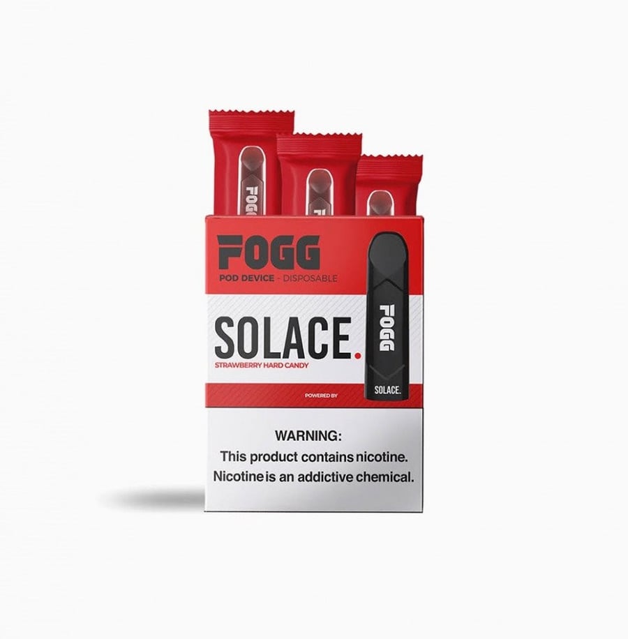 سحبة سيجارة فوج بنكهة حلوى الفراولة - FOGG SOLACE Strawberry Hard Candy SaltNic Pod - pack of 3
