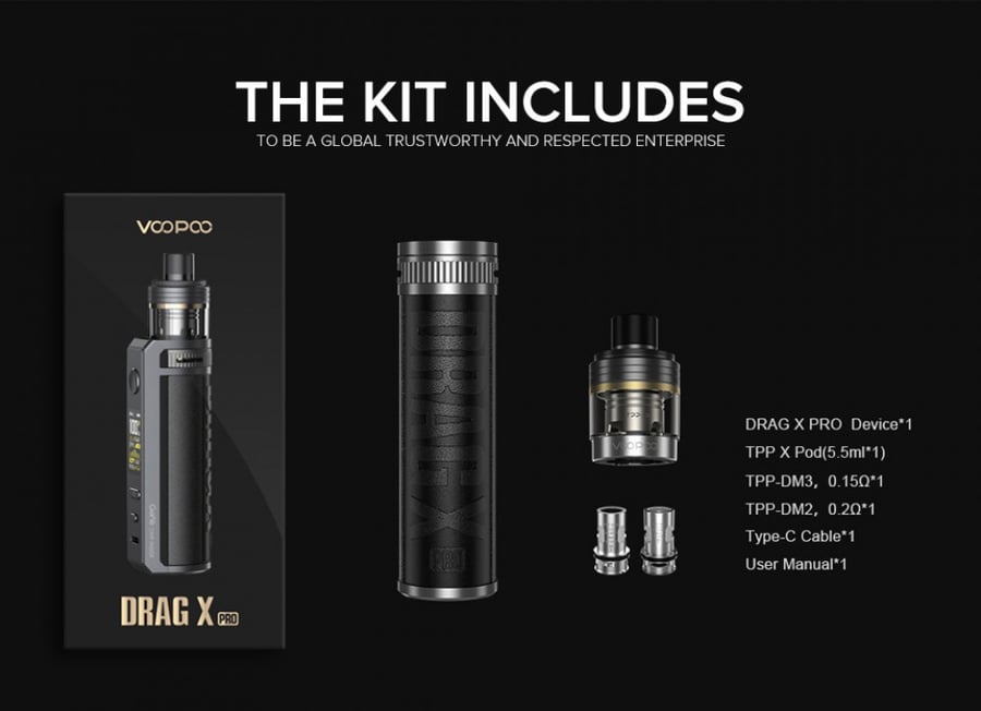 شيشة و سحبة دراق اكس برو من فوبو - VOOPOO DRAG X PRO 100W
