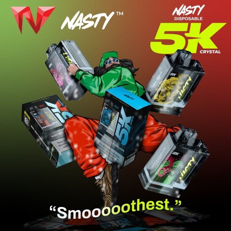 سحبة ناستي كريستال 5K ليتشي 5000 موشة - NASTY CRYSTAL 5K LYCHEE 5000 PUFFS