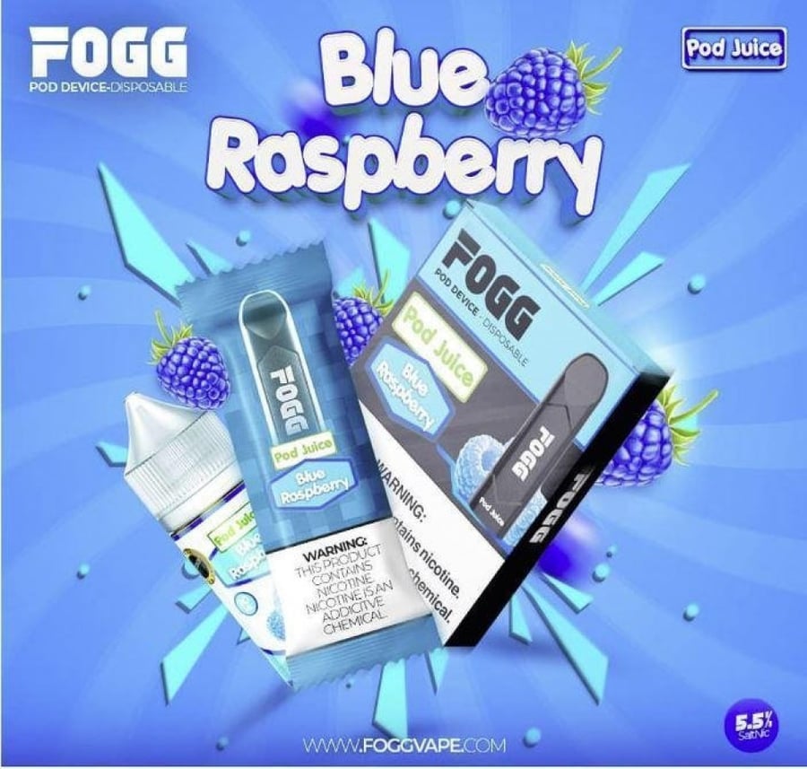 سحبة سيجارة فوج  بلو راسبيري (توت أزرق) - FOGG Blue Raspberry SaltNic Pod - pack of 3