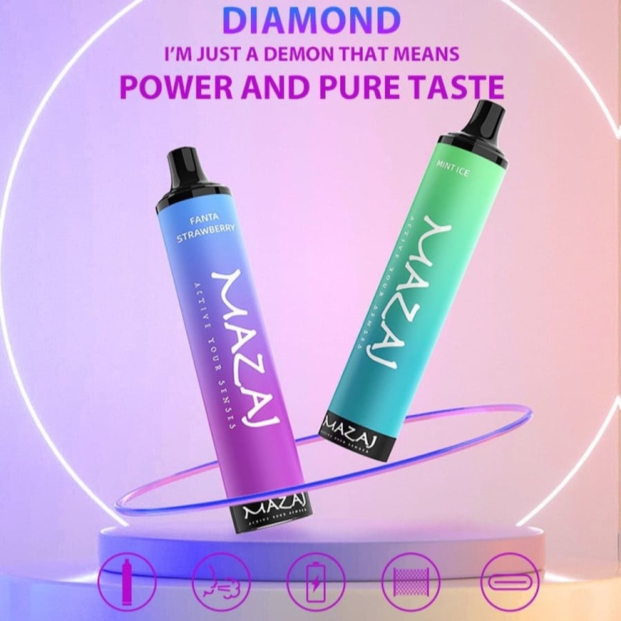 سحبة مزاج ديموند رمان توت 5000 موشة - MAZAJ Diamond Pomegranate Berry 5000 puffs