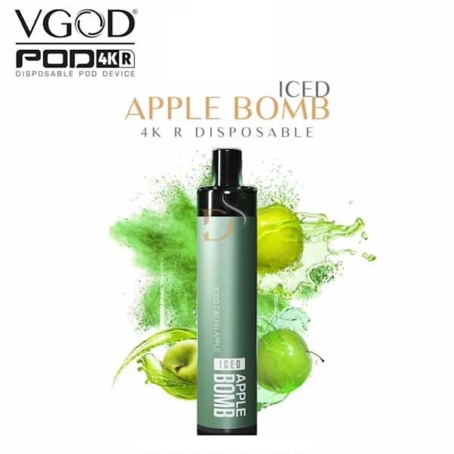 سحبة فيقود 4k ابل بومب ايس تفاح بارد 4000 موشة VGOD POD 4K Disposable Apple Bomb ICED 4000 PUFFS