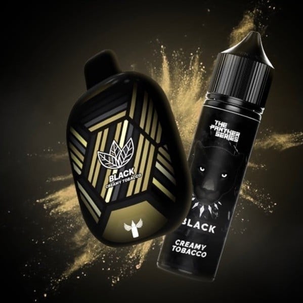 سحبة بنك بانثر بار توباكو فانيلا ايسكريم من دكتور فيب 5500 شفطة DR. VAPE PANTHER BAR BLACK CREAMY TOBACCO 5500 Puff