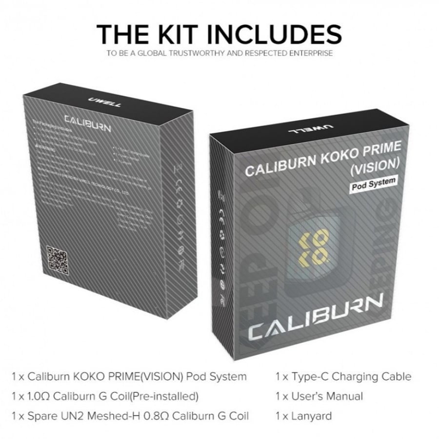 سحبة سيجارة كاليبرن كوكو برايم شفاف الاصدار الجديد- UWELL Caliburn KOKO PRIME (VISION) Pod Kit 690mAh
