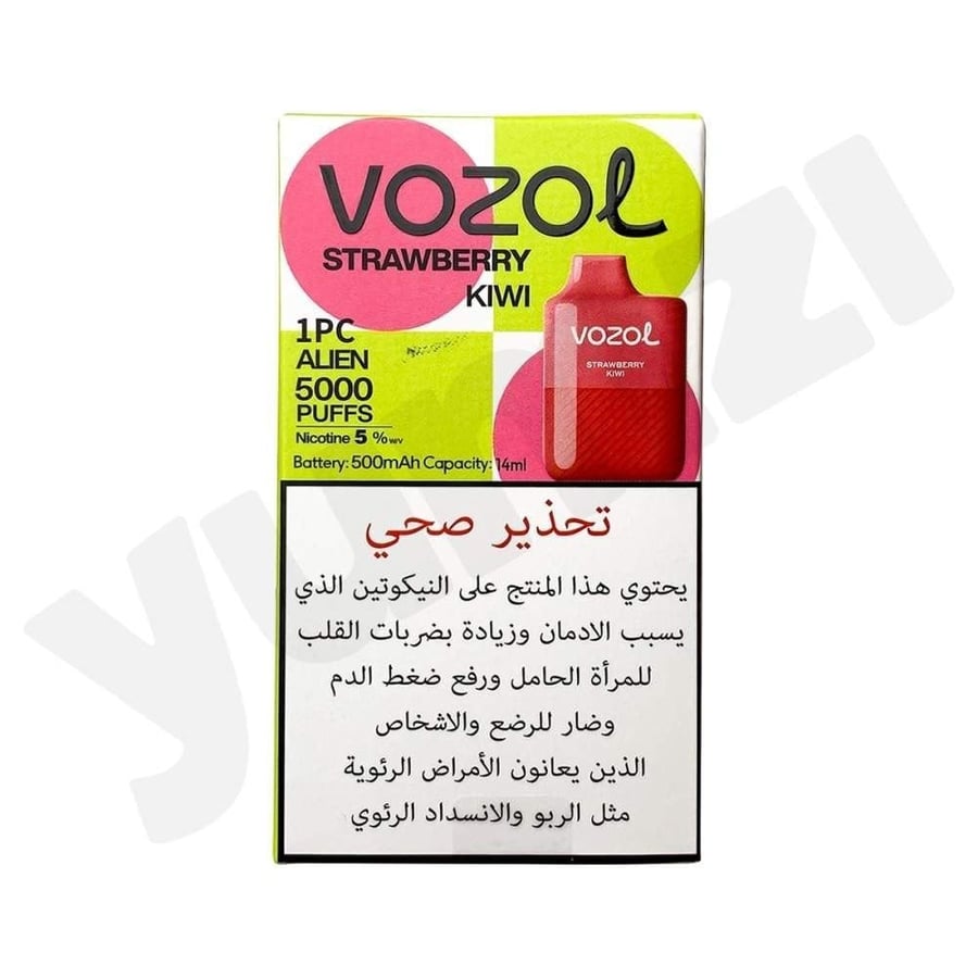 سحبة فوزول الين 5000 موشة فراوله كيوي VOZOL ALIEN DISPOSABLE 5000 PUFF STRAWBERRY KIWI