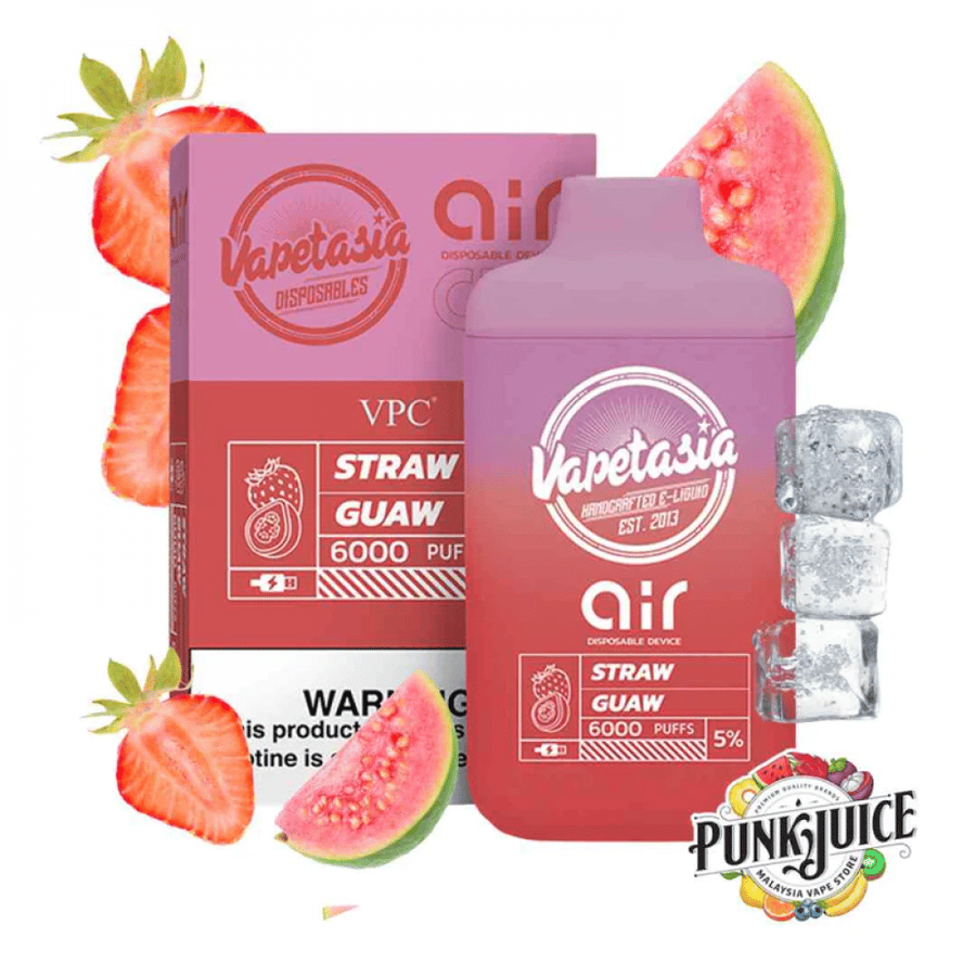 سحبة سيجارة فيبتازيا اير 6000 موشة فراولة جوافة VAPETASIA AIR Straw Guaw 6000 PUFFS