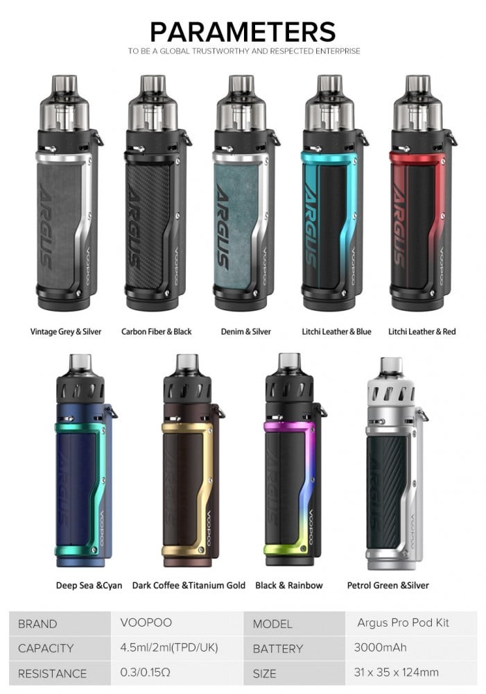 شيشة ارجوس برو 80 واط فوبو - VOOPOO ARGUS PRO 80W