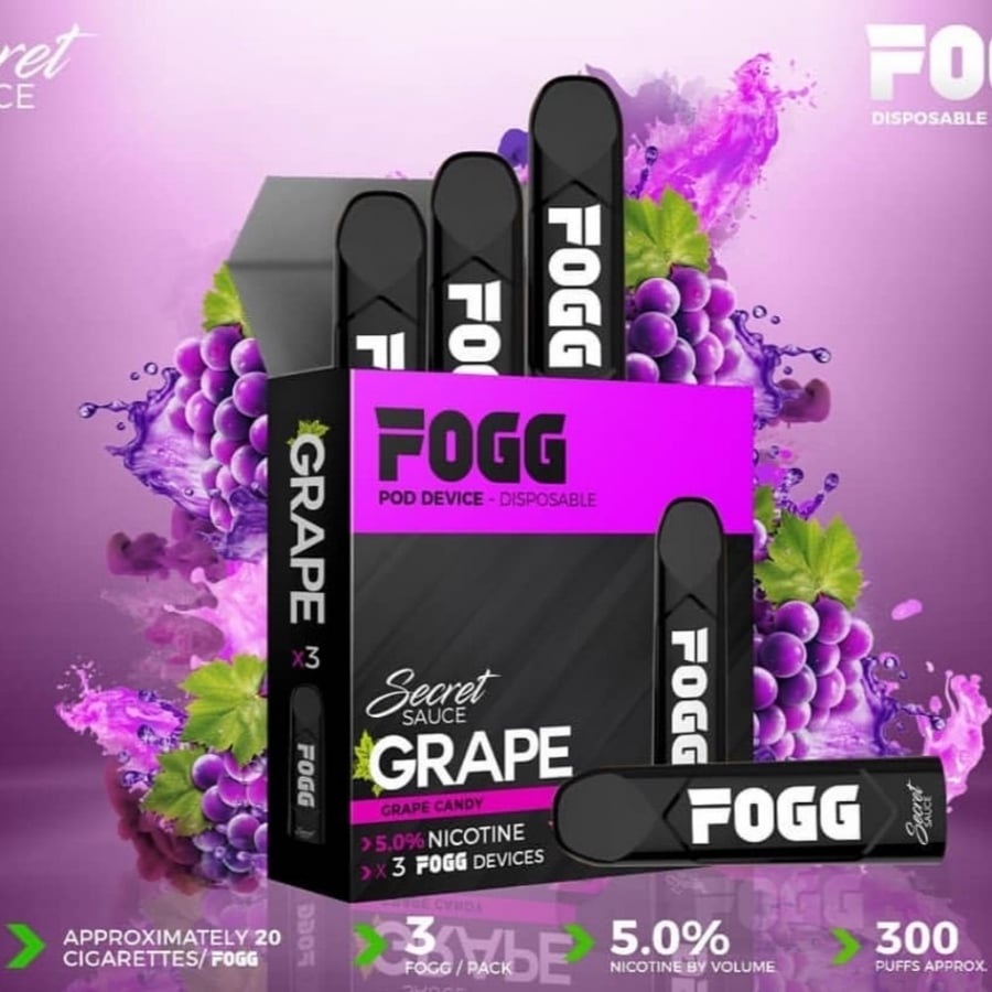 سحبة سيجارة فوج عنب - FOGG GRAPE SaltNic Pod–pack of 3