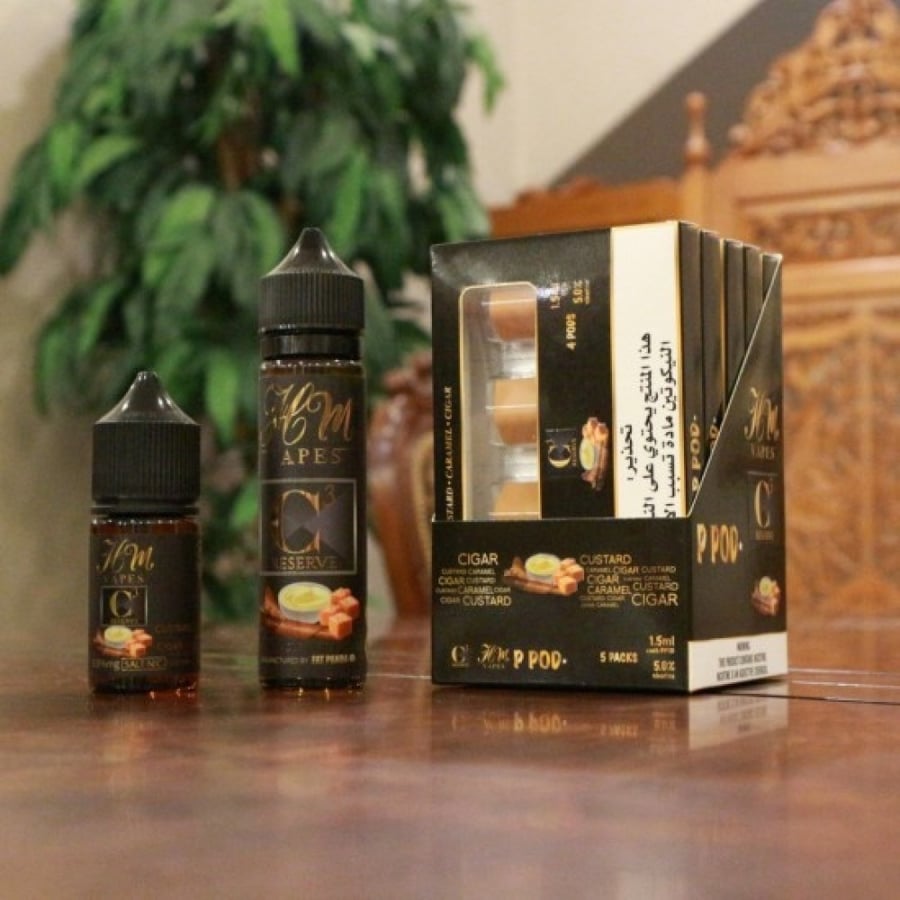 بودات بي بود نكهة توباكو وكريمة الكاسترد بالتوفي HM VAPES C3 RESERVE ( متوافقة مع جهاز الفيكس PHIX )