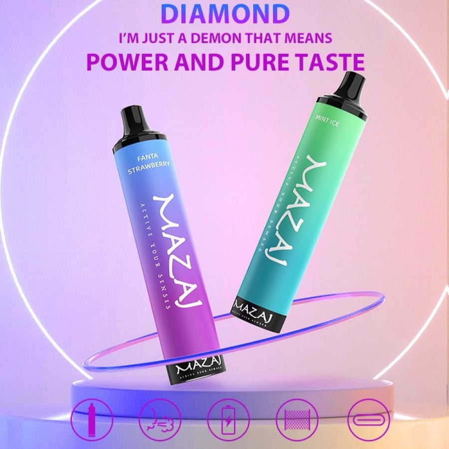 سحبة مزاج ديموند صاروخ ايسكريم 5000 موشة - MAZAJ Diamond Rocket Lolly Ice 5000 puffs